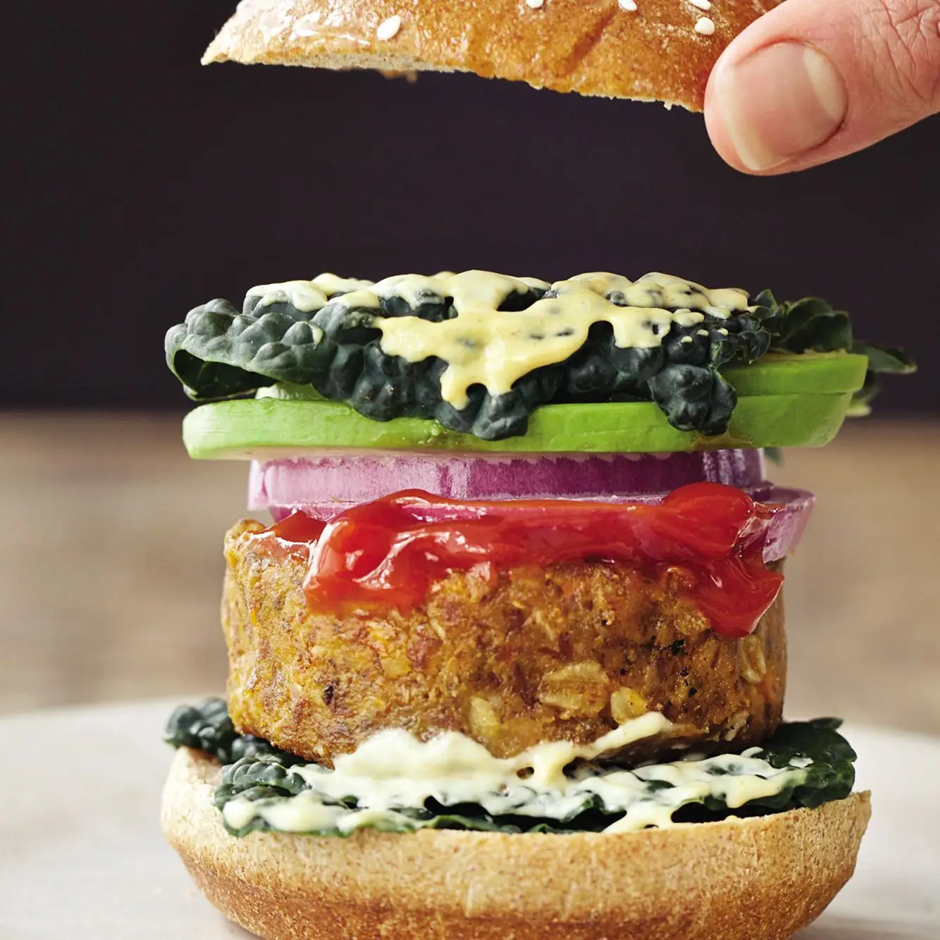 Hambúrguer de abacate de batata -doce