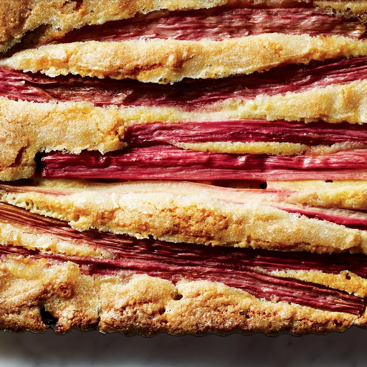 Bolo de ruibarb-almond