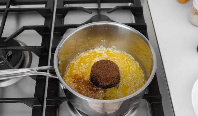 Add the brown sugar vanilla extract and salt to the crumb topping.' title='Strawberry Rhubarb Crumb Cake