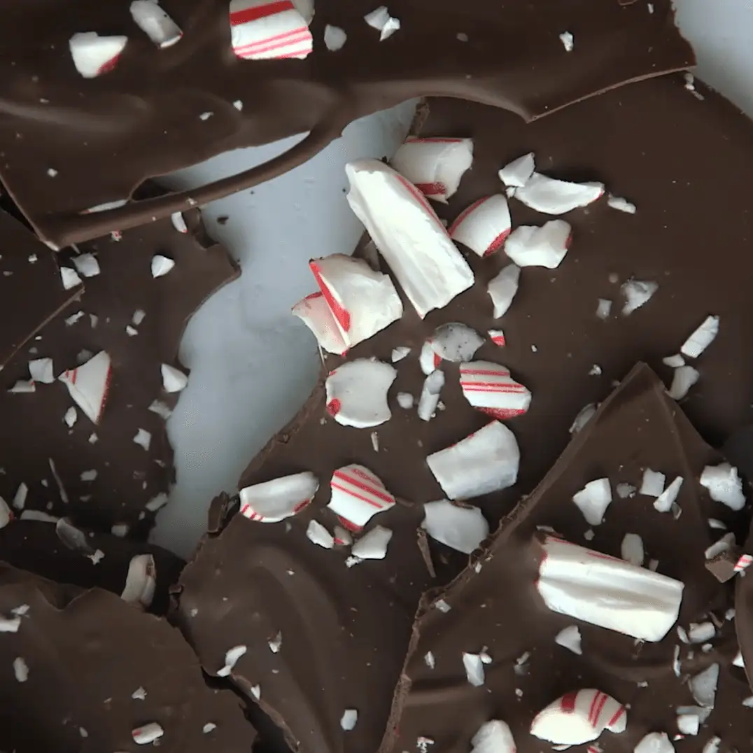 3 ingredientes casca de hortelã-pimenta de chocolate escuro