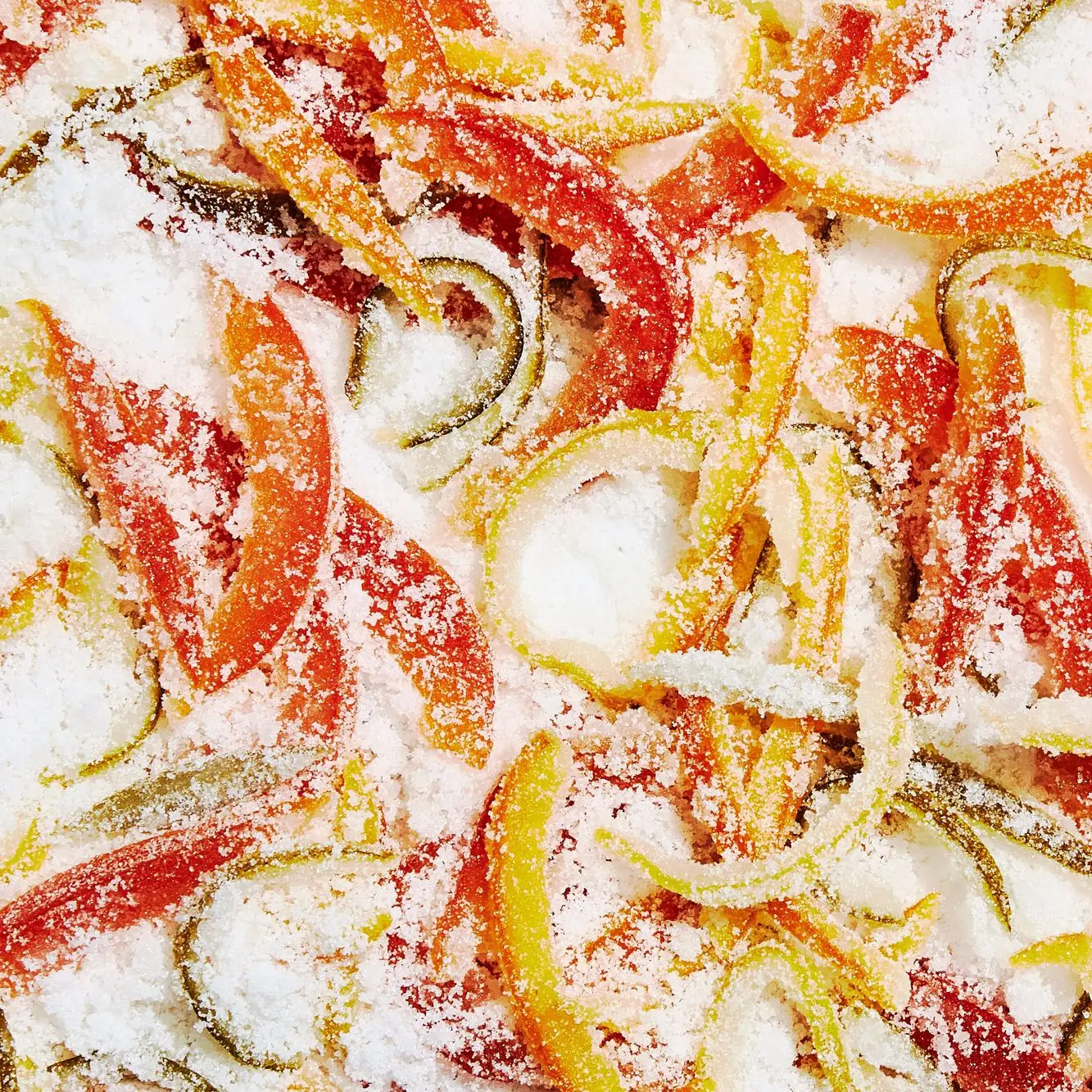 Cascas cítricas cristalizadas azedas