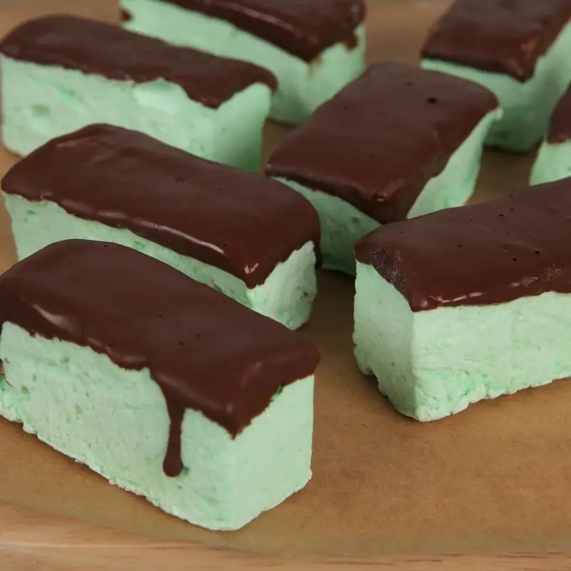 Marshmallows de creme de menta de chocolate
