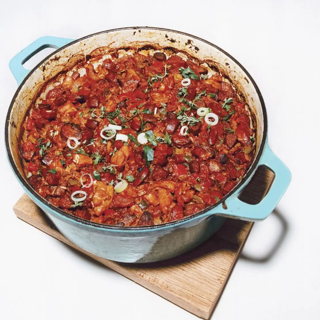 Frango e salsicha jambalaya