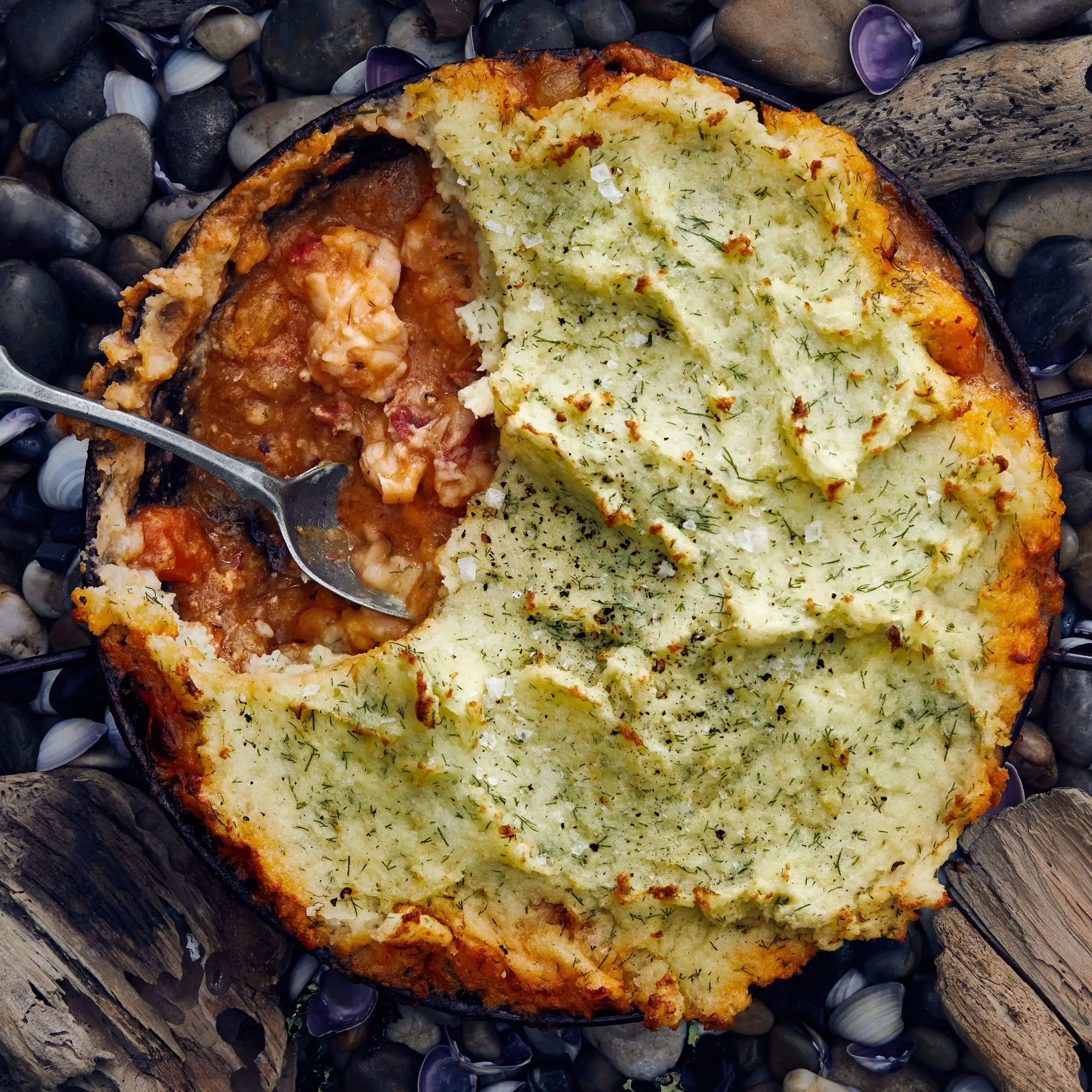 Torta de Shepherd de lagosta