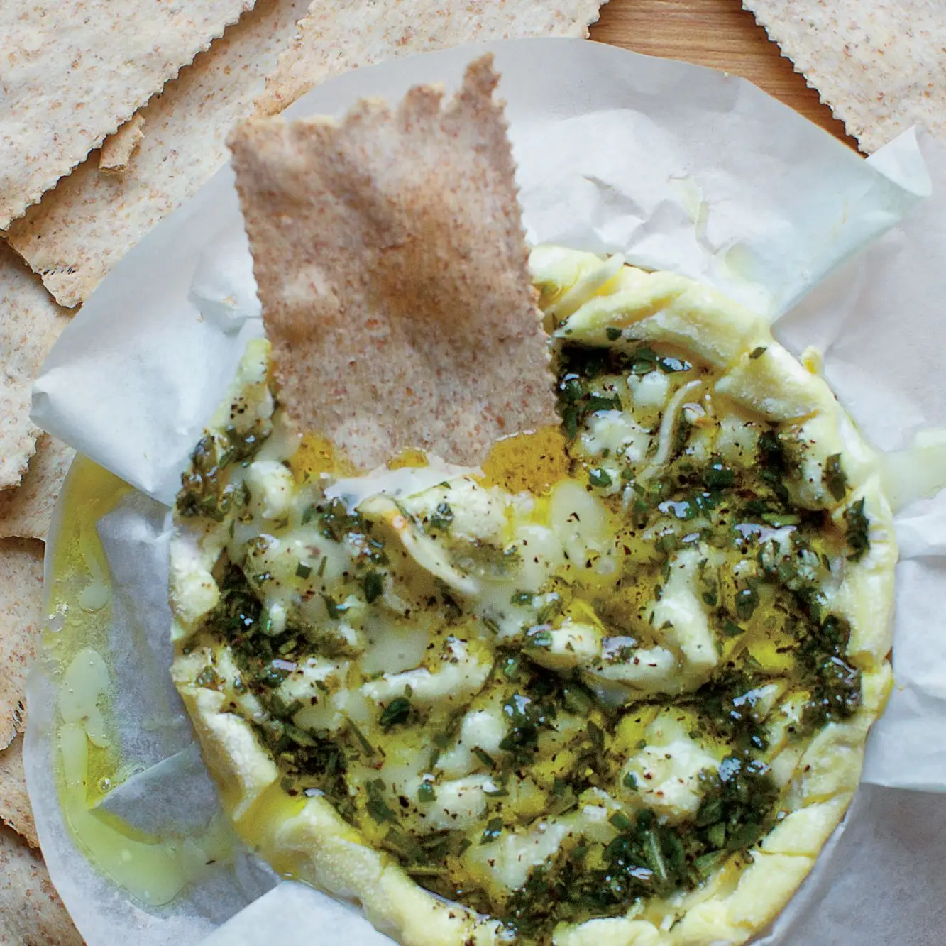 Herb and Garlic Baked Camembert