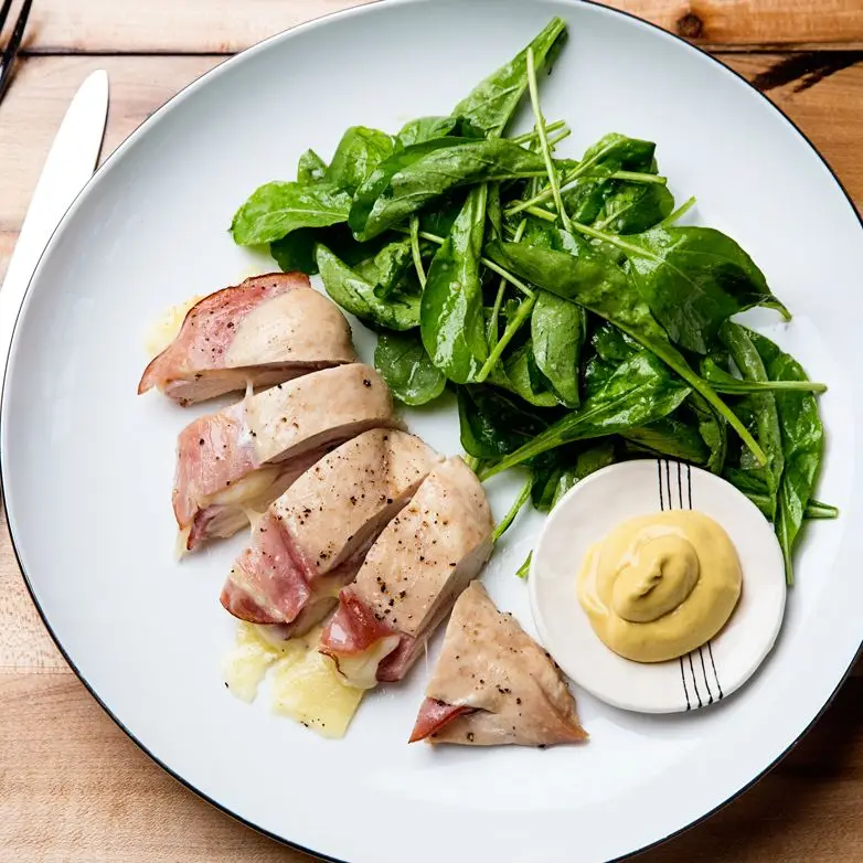 Peitos de frango com 3 ingredientes recheados com presunto e queijo