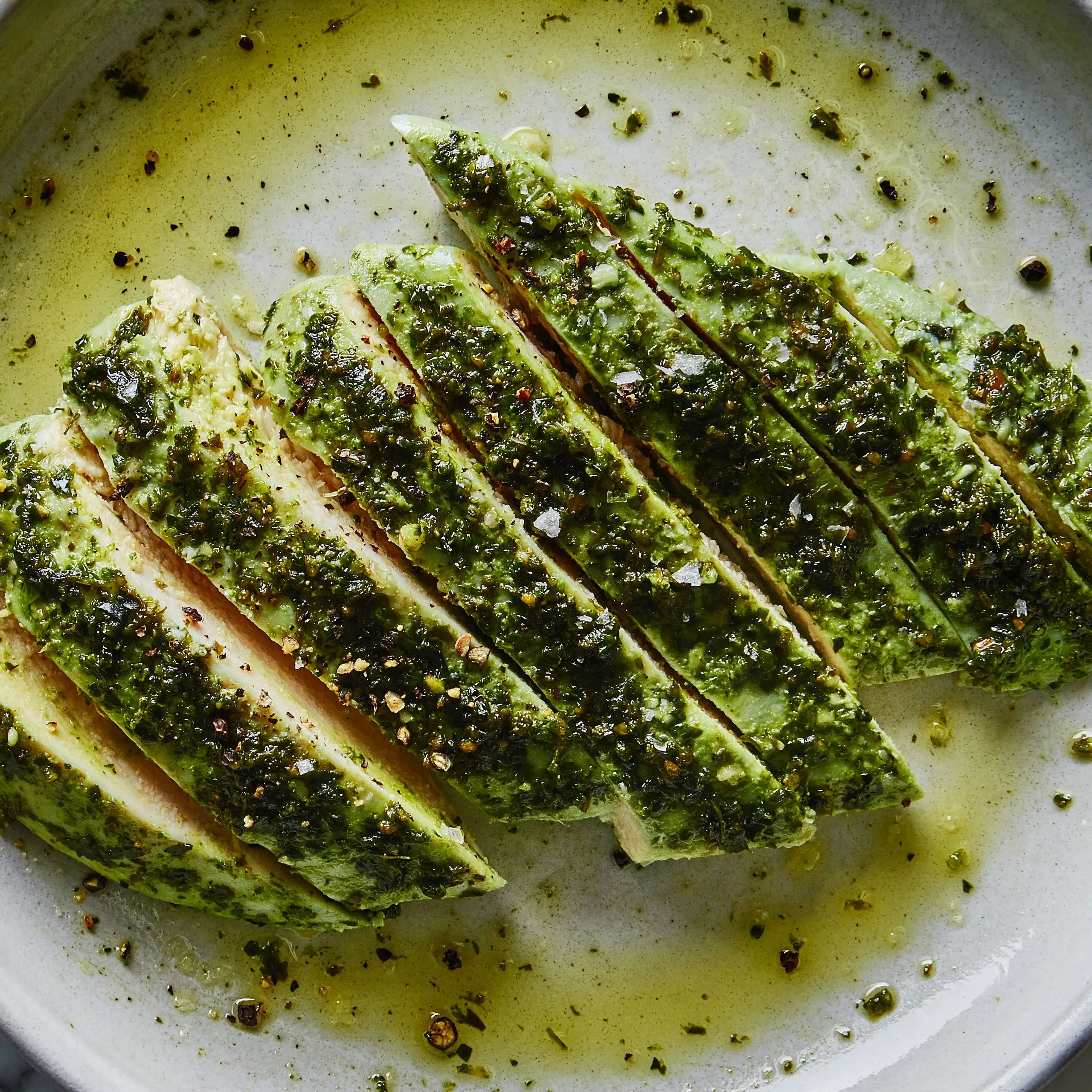 Sous vide frango com pesto