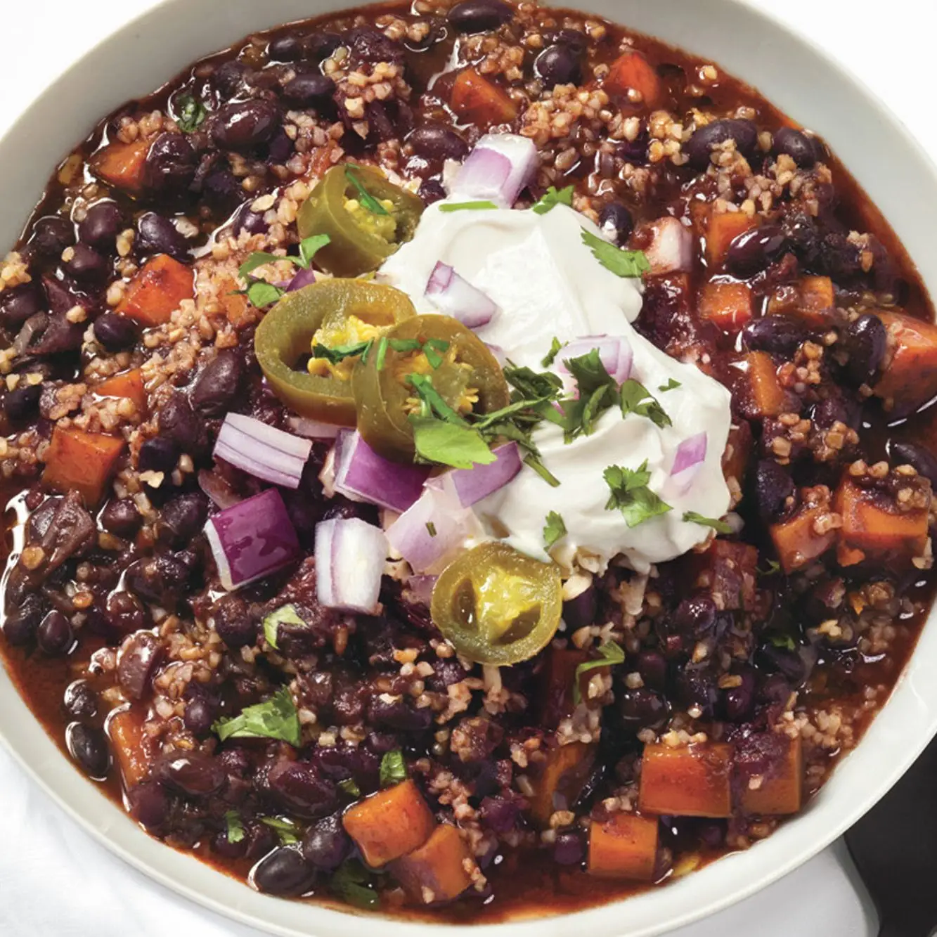 Chili de feijão preto com abóbora