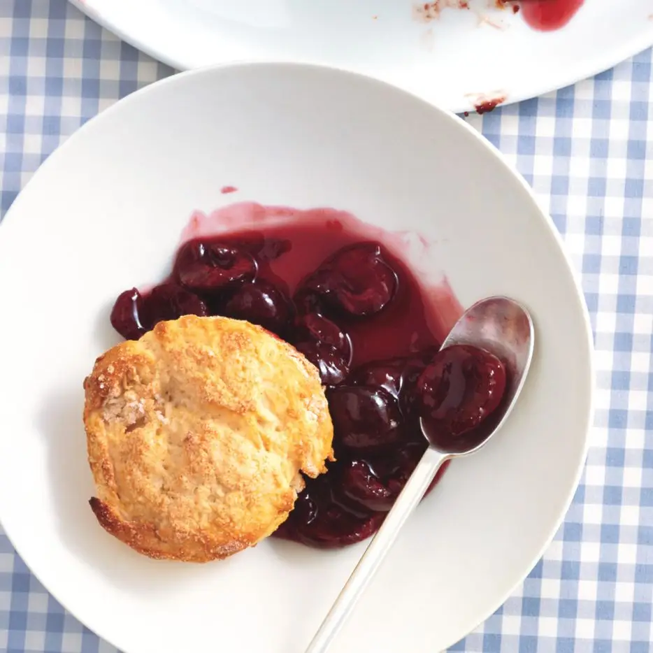 Sabor de cereja-limão com baunilha creme de biscoitos frescos
