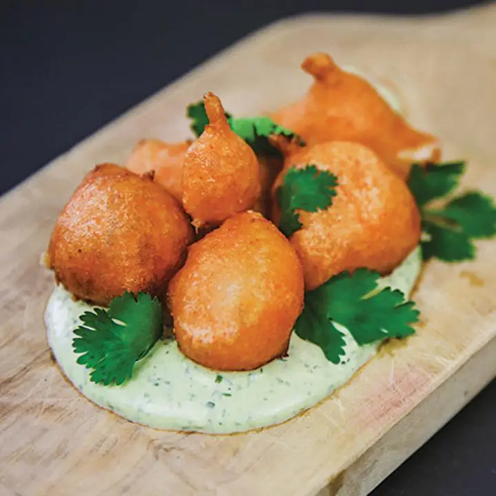 Sriracha Cheese Curds with Avocado Ranch