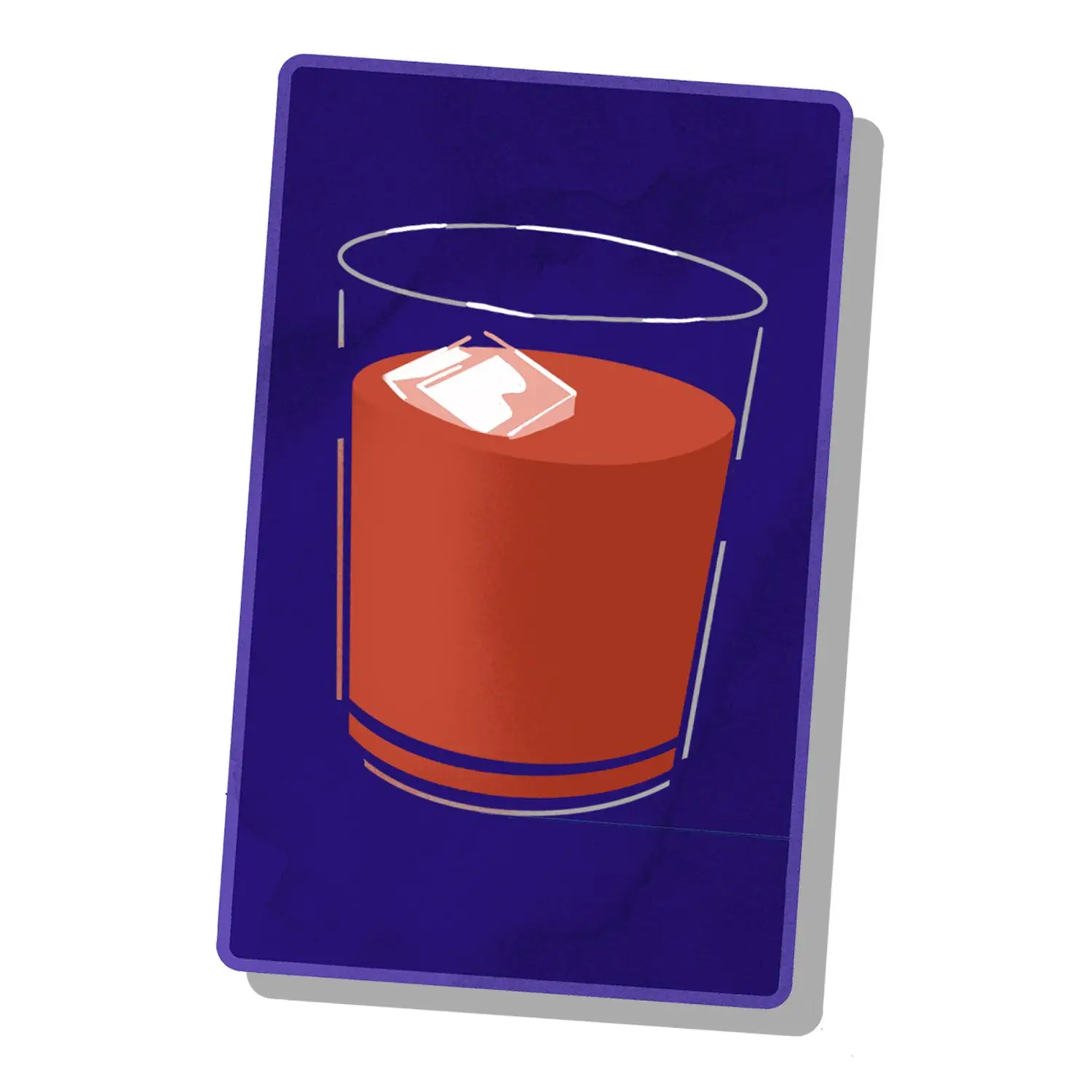 Illustration of temperance tarot card with non-alcoholic Negroni depicted