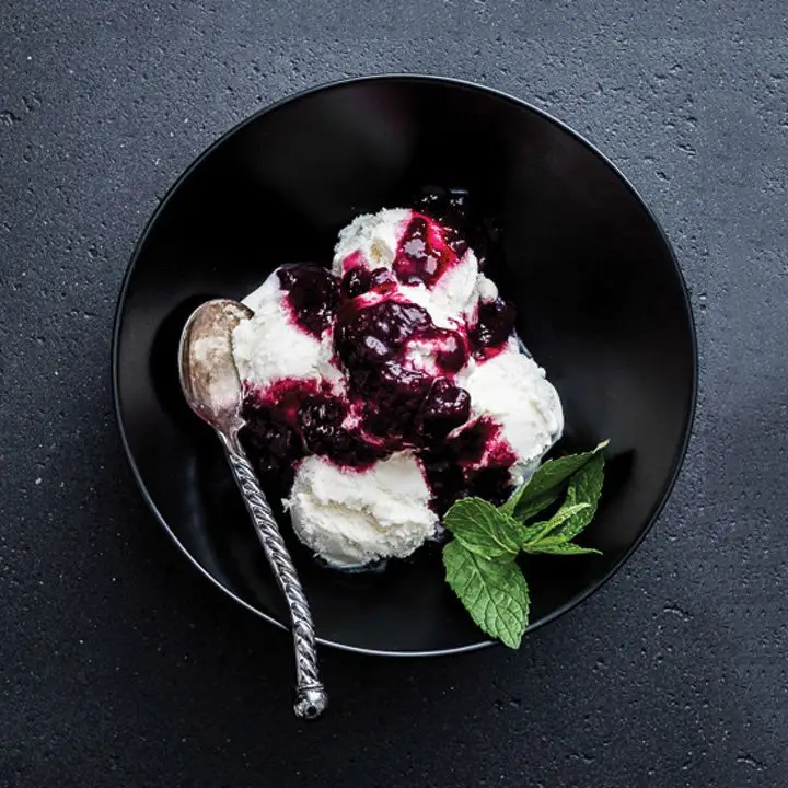 Bourbon Cheesecake Ice Cream with Berries
