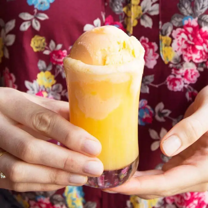 orange sherbert mimosa punch cocktail