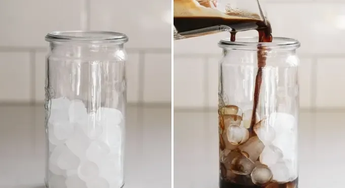 Making an iced Americano at home.' title='Sweet Cream Cold Foam Recipe