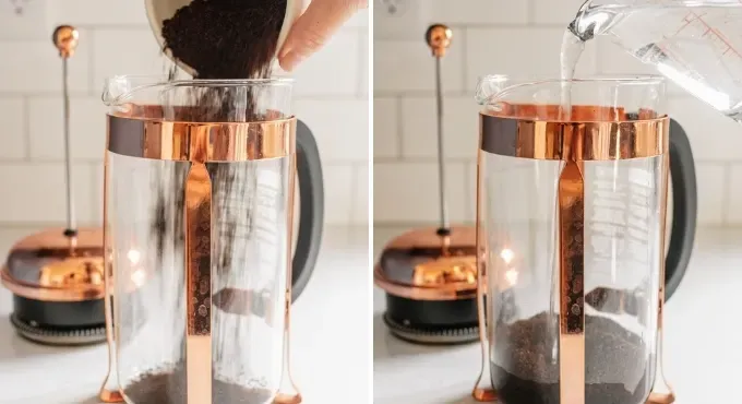 Making cold brew in a French press.' title='Sweet Cream Cold Foam Recipe