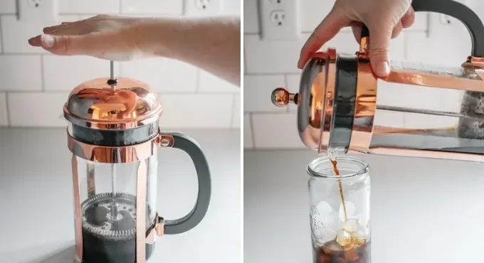 Making cold brew in a French press.' title='Sweet Cream Cold Foam Recipe