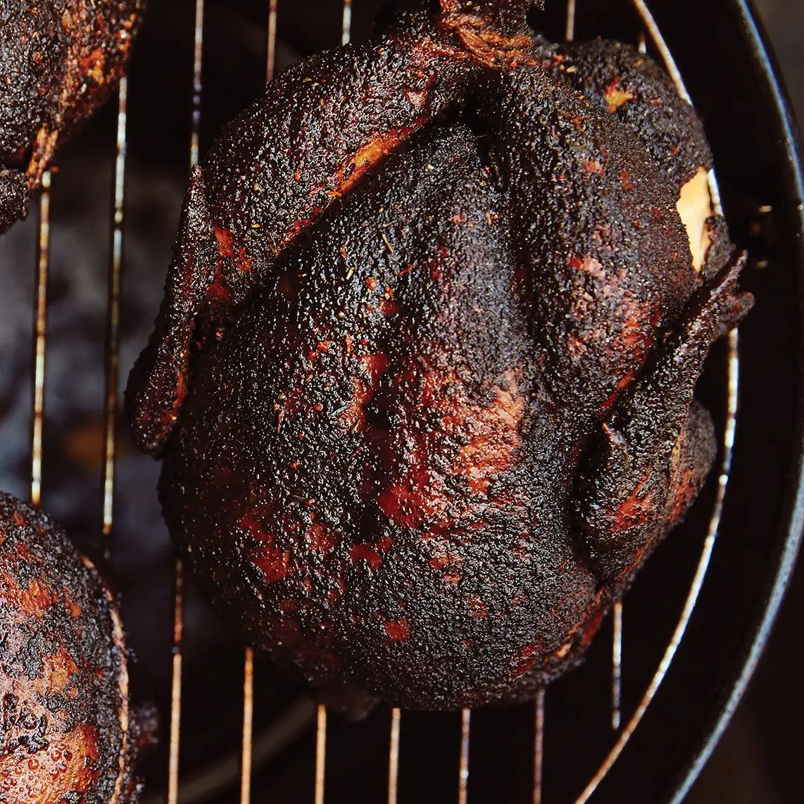 Frango de churrasco fumado lento