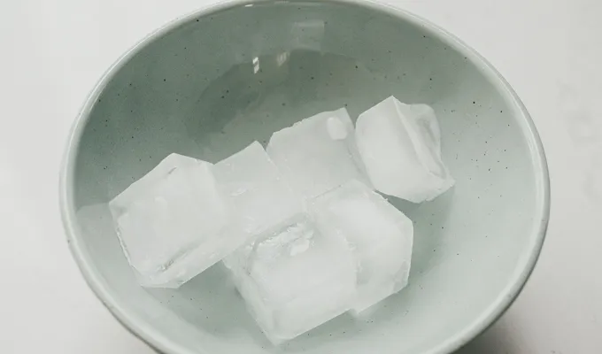 A bowl of ice cubes.' title='Brown Sugar Oat Milk Shaken Espresso
