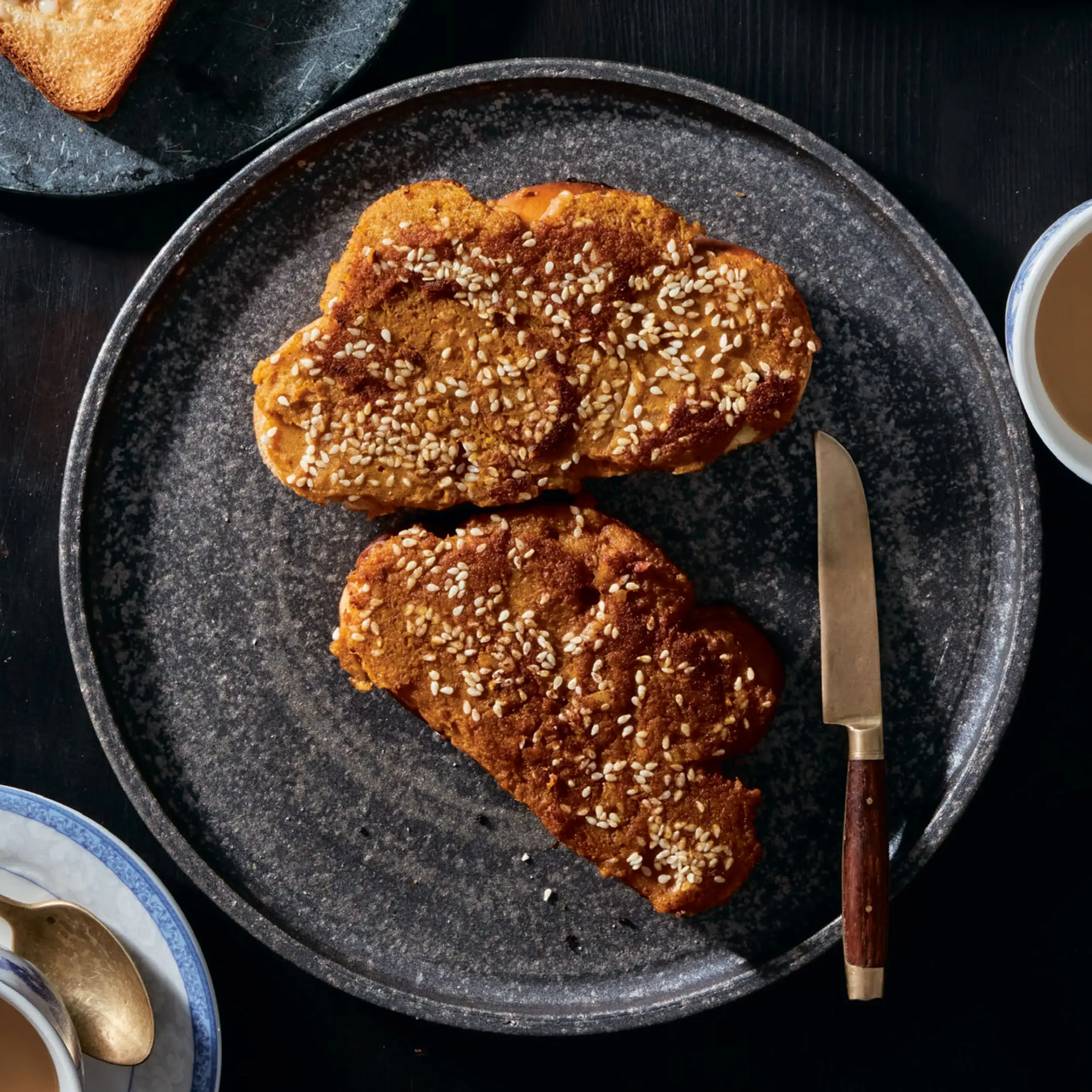 Torrada de abóbora doce de gergelim