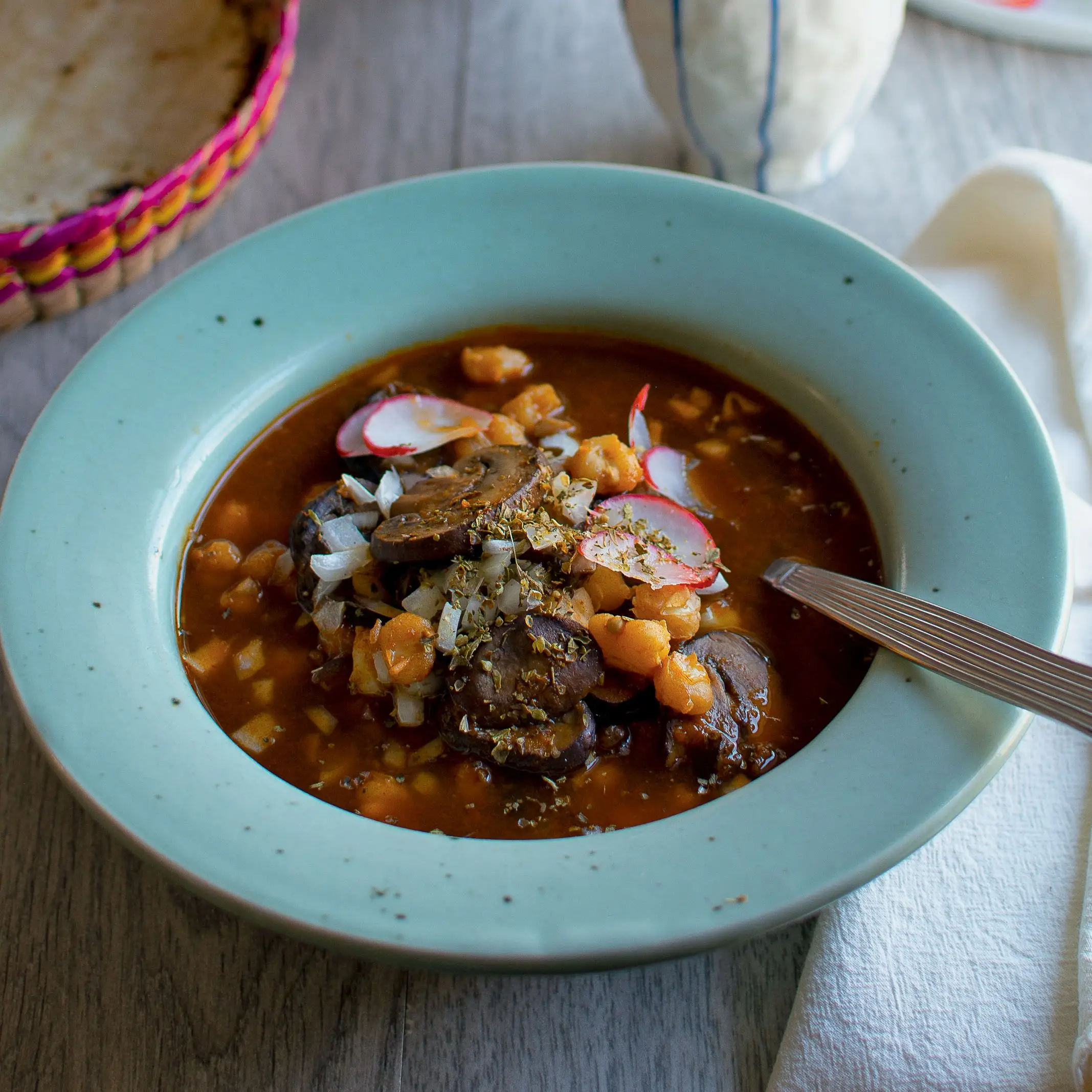 Ponte vegano instantâneo Pozole