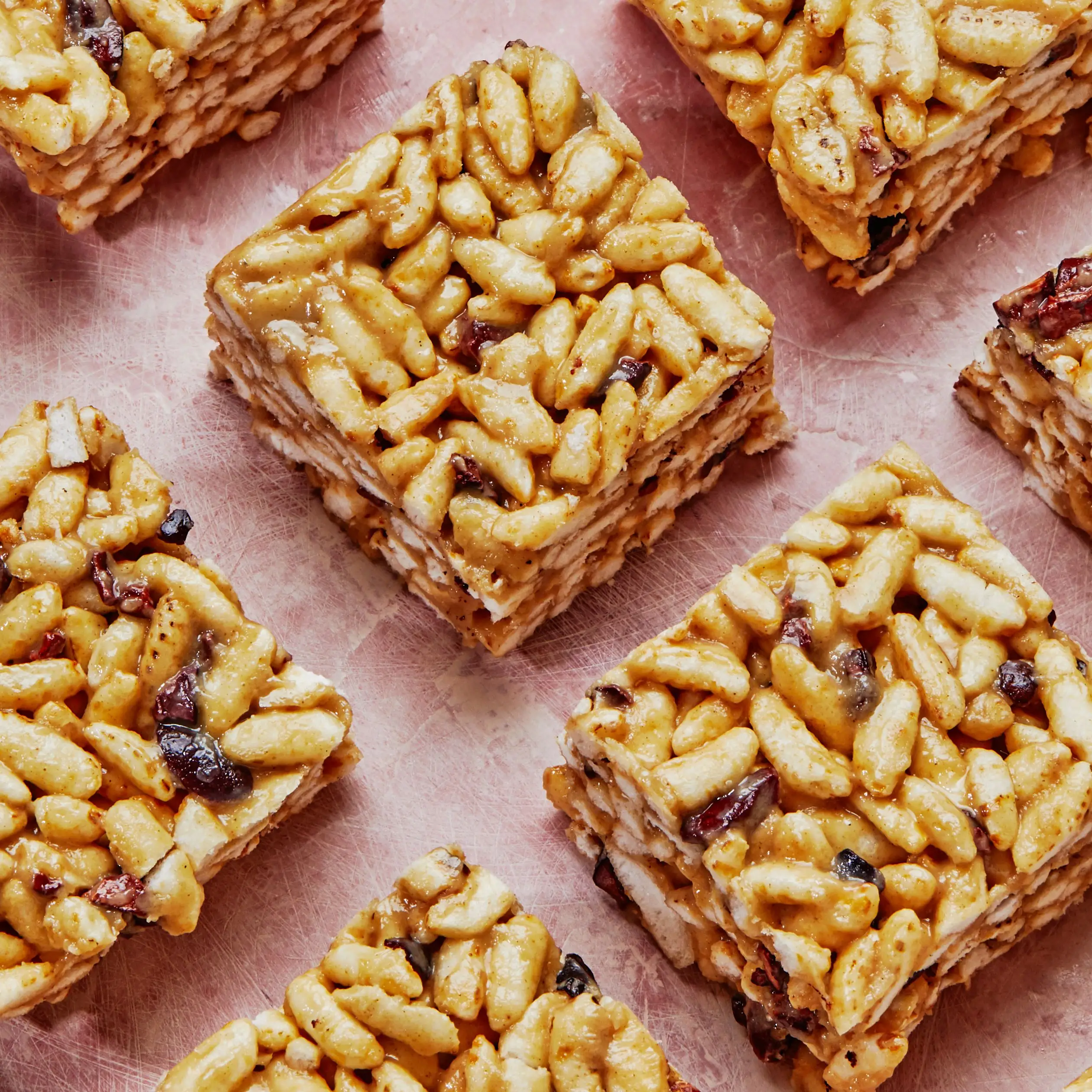 Trelas crocantes de arroz de tahine