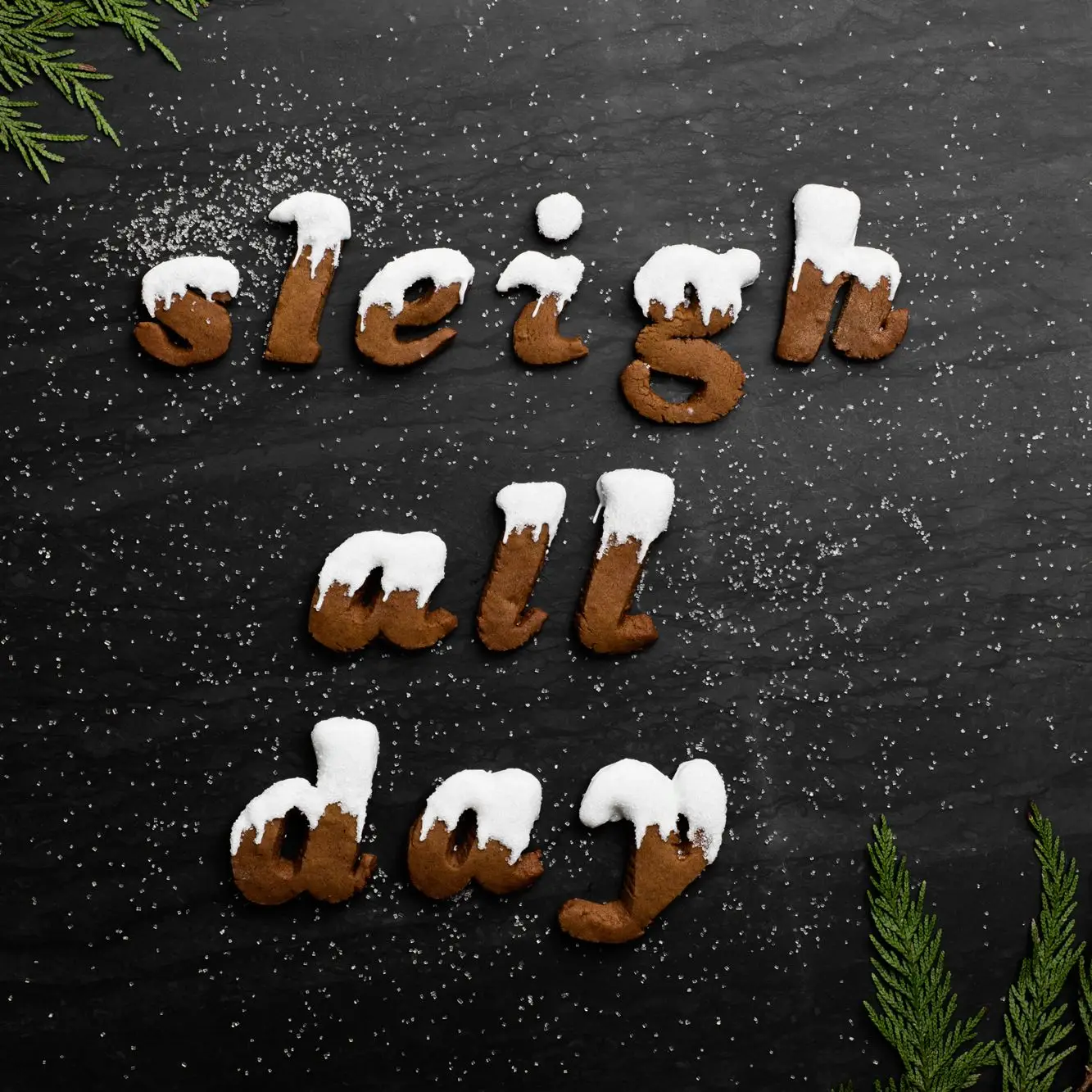 Letras geladas de cozinha de Natal