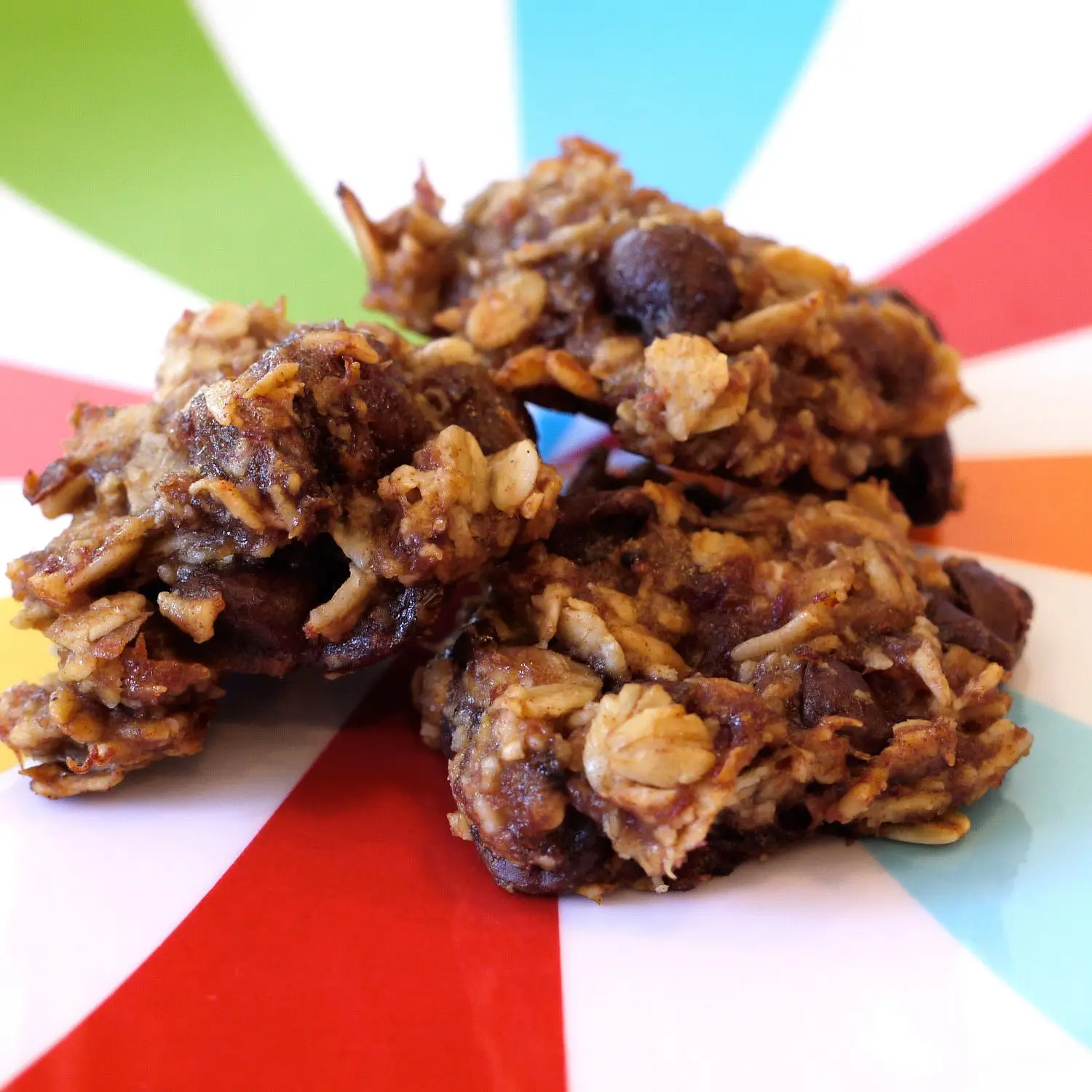 Biscoitos de chocolate de aveia de banana