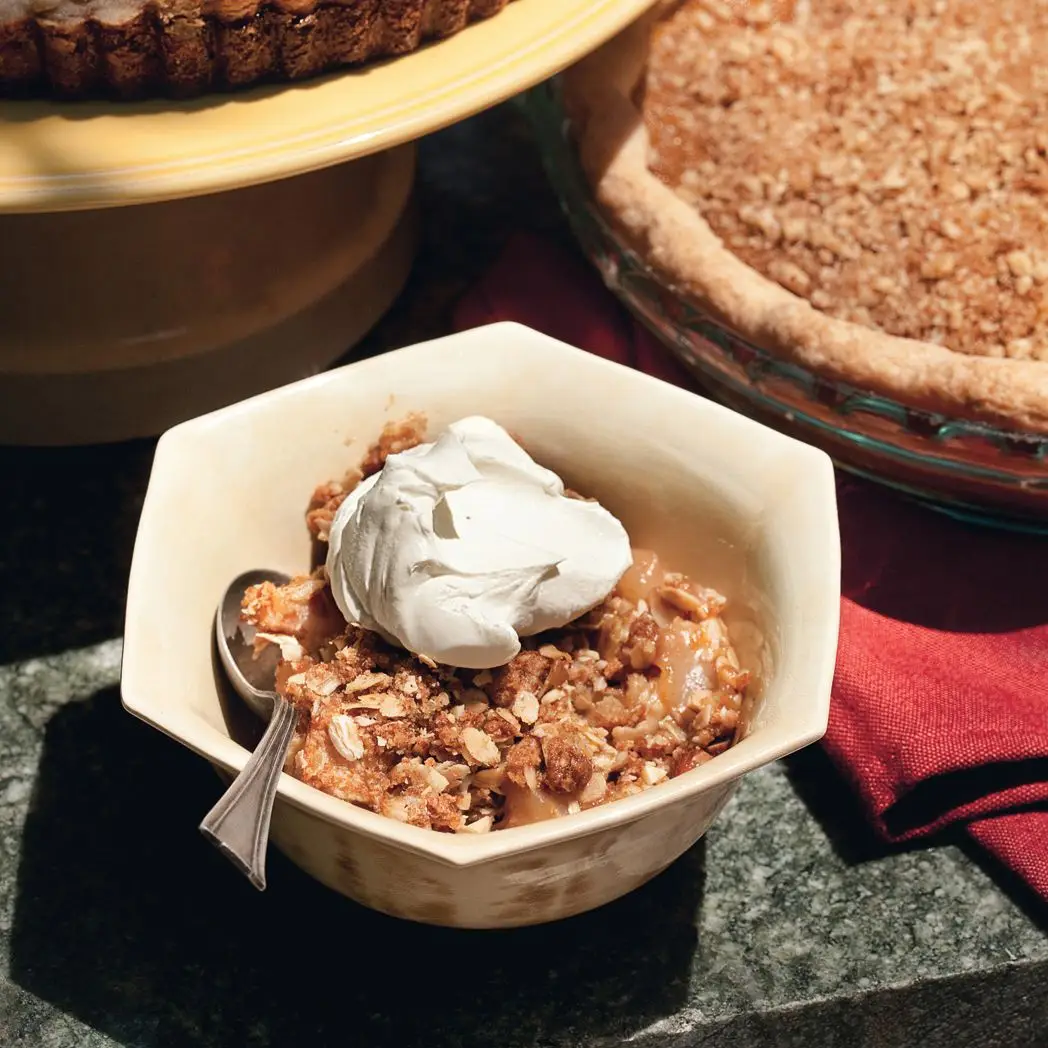Colheita de pêra crocante com gengibre cristalizado