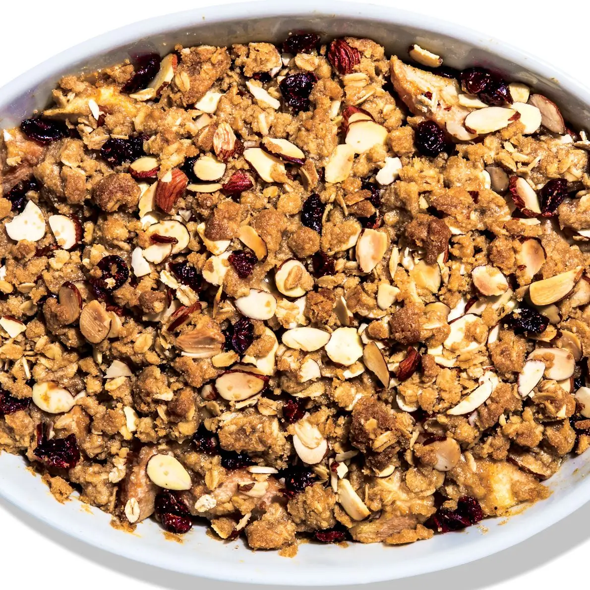 Crumble de pico de cranberry