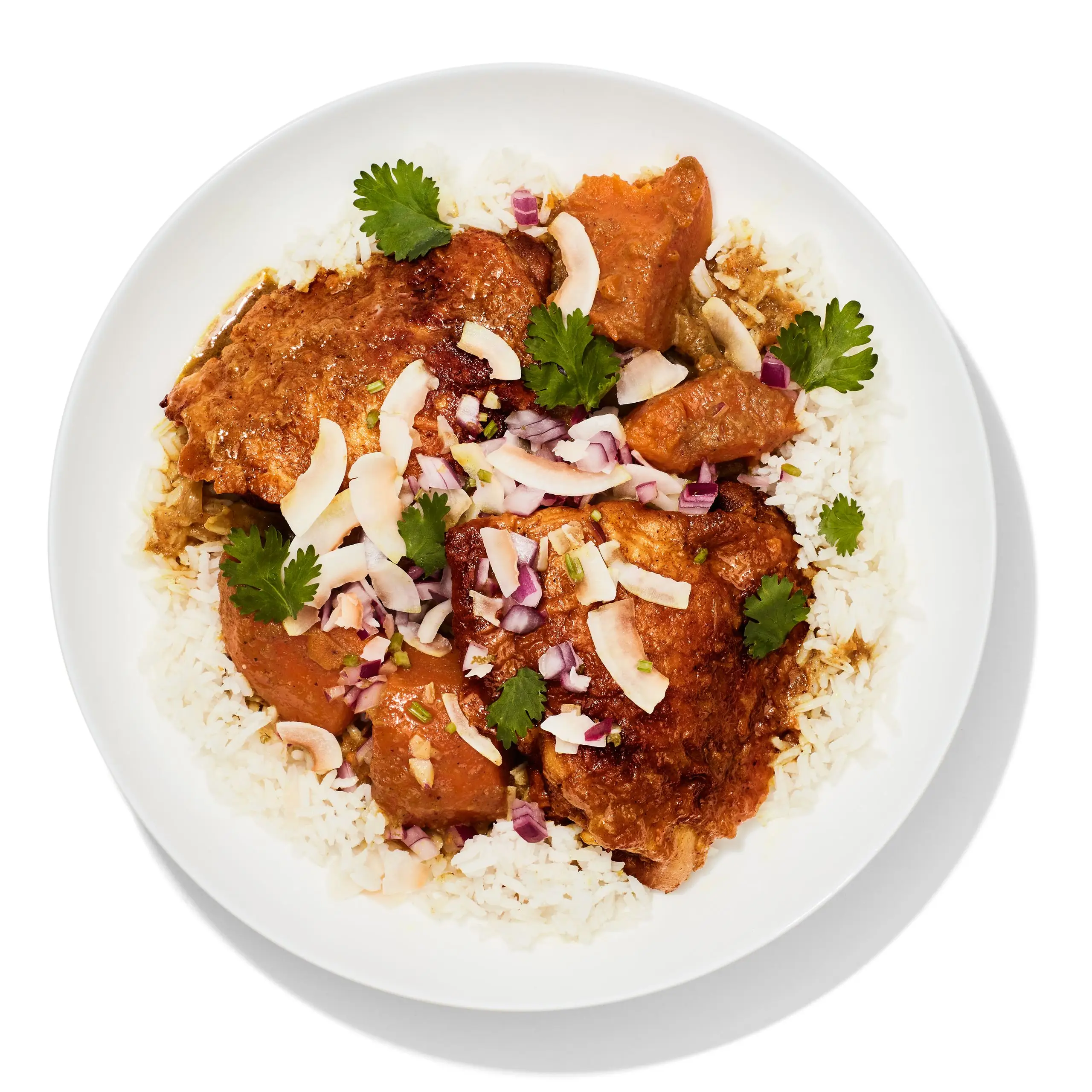 Coxas de frango refogado por coco