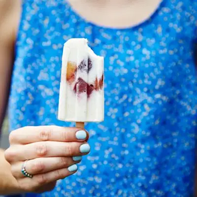 Pêssegos e crema paleta pops