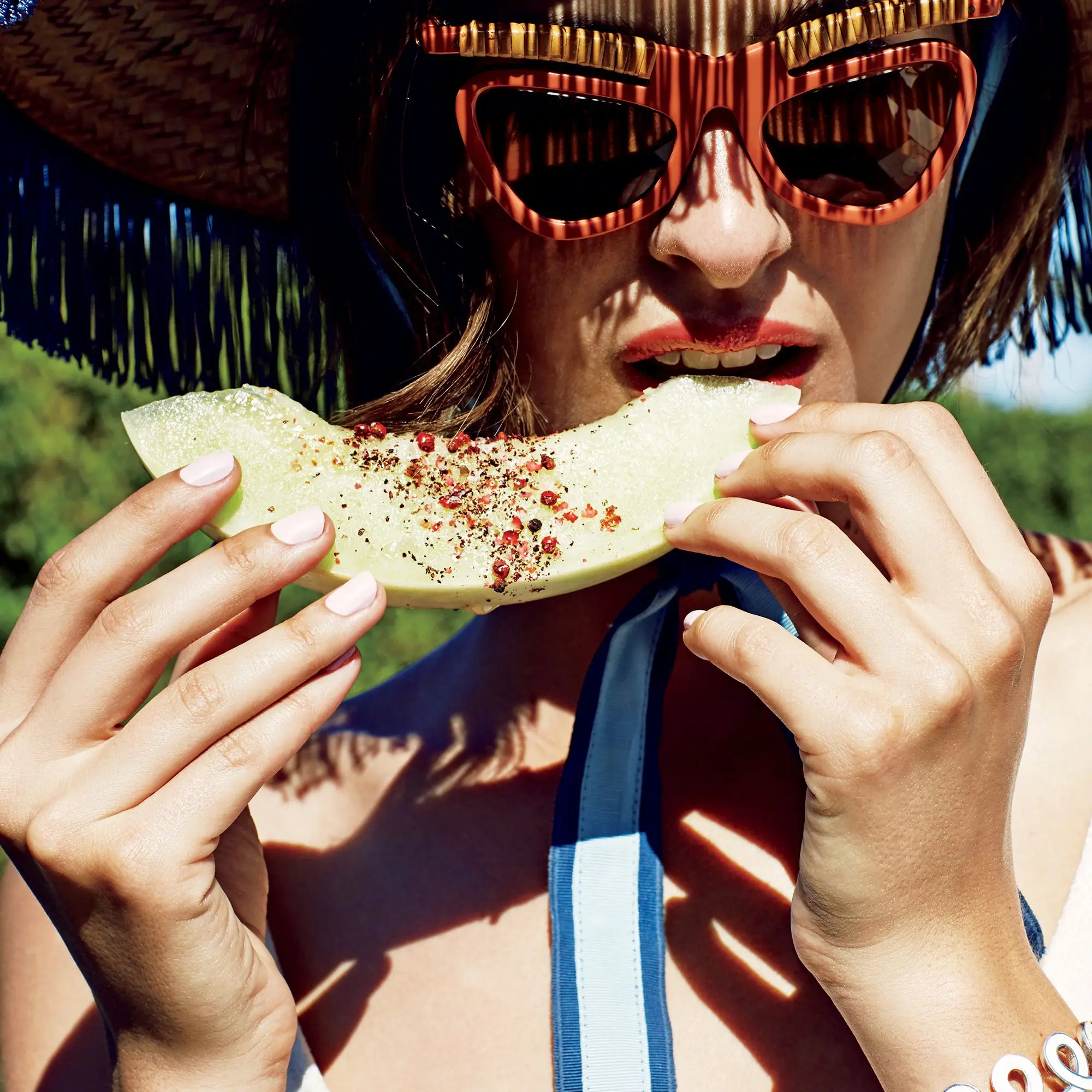 Melão salgado e temperado