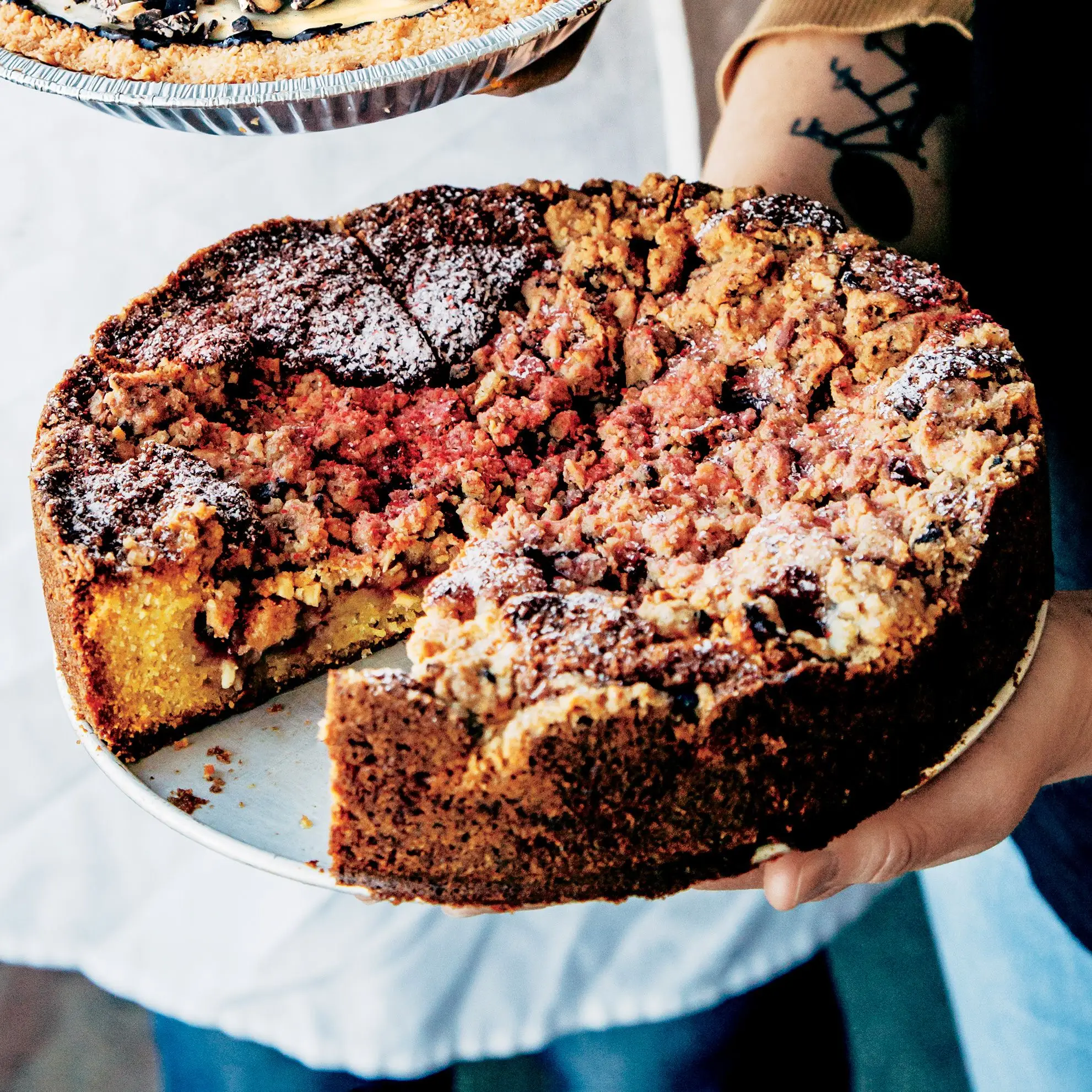 Bolo de farinha de milho de morango