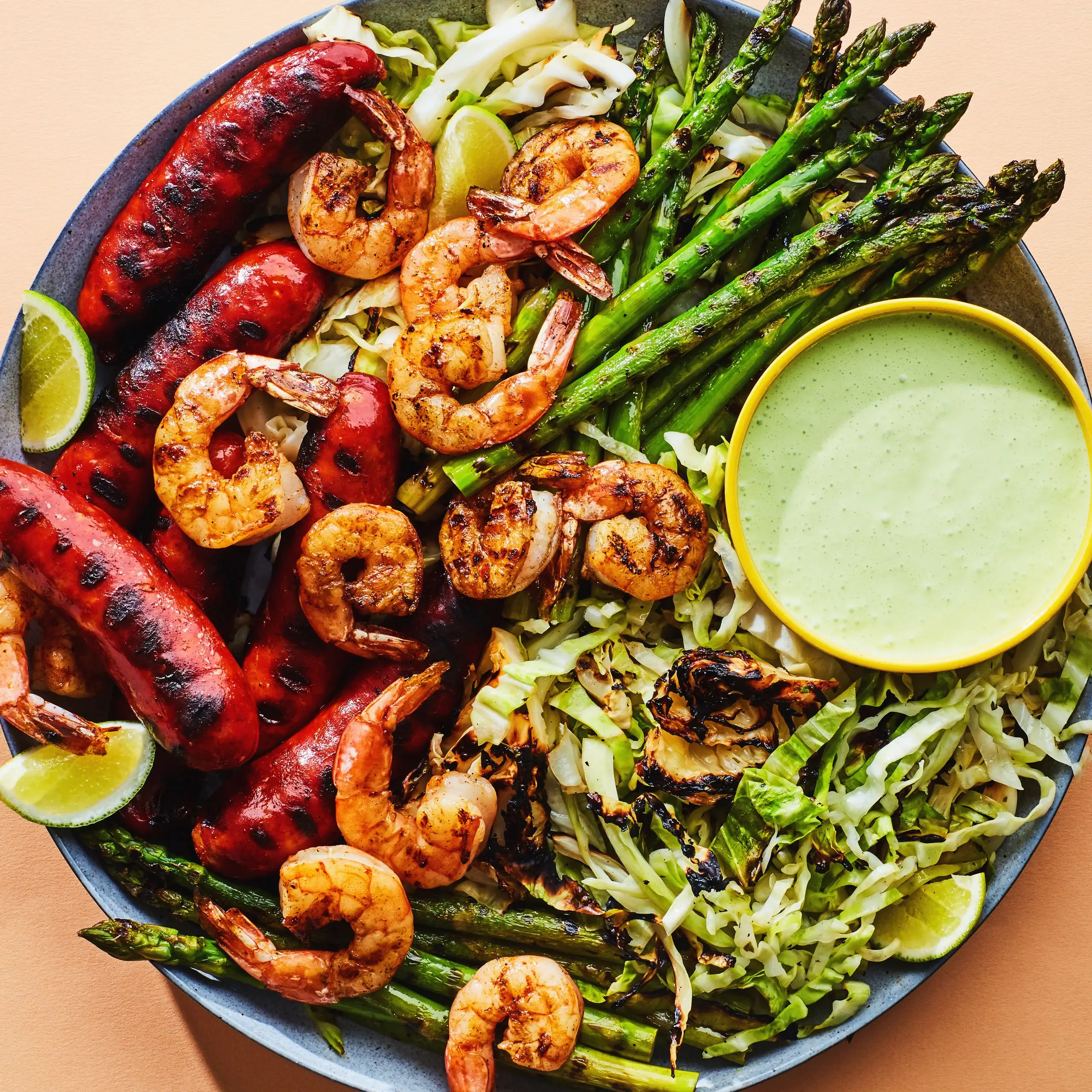 Camarão e chouriço misto de churrasqueira