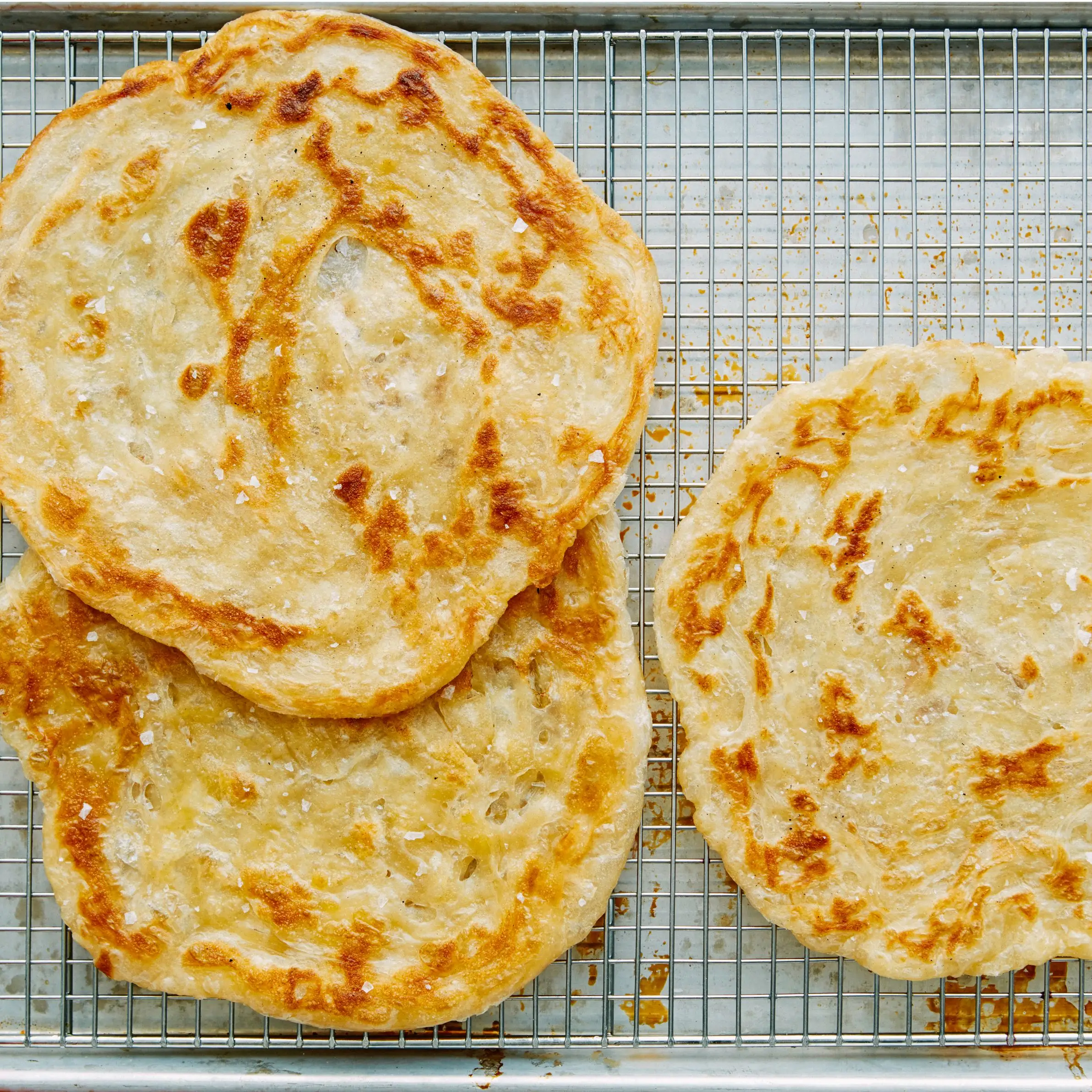 Pão achatado escamosa de 3 ingredientes