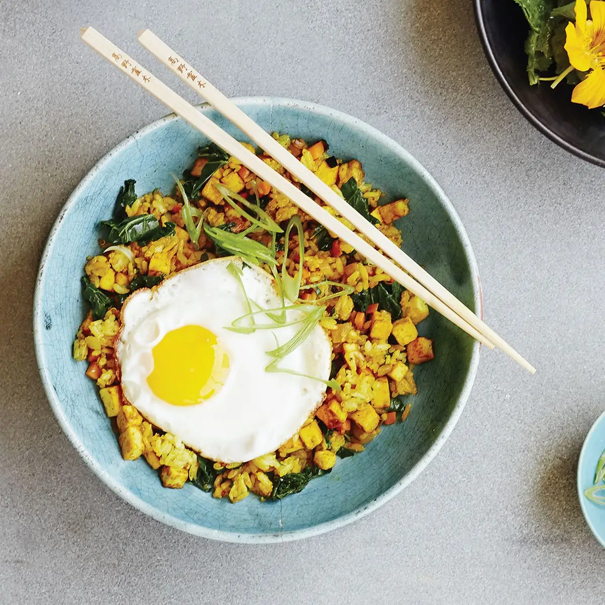 Arroz frito de açafrão