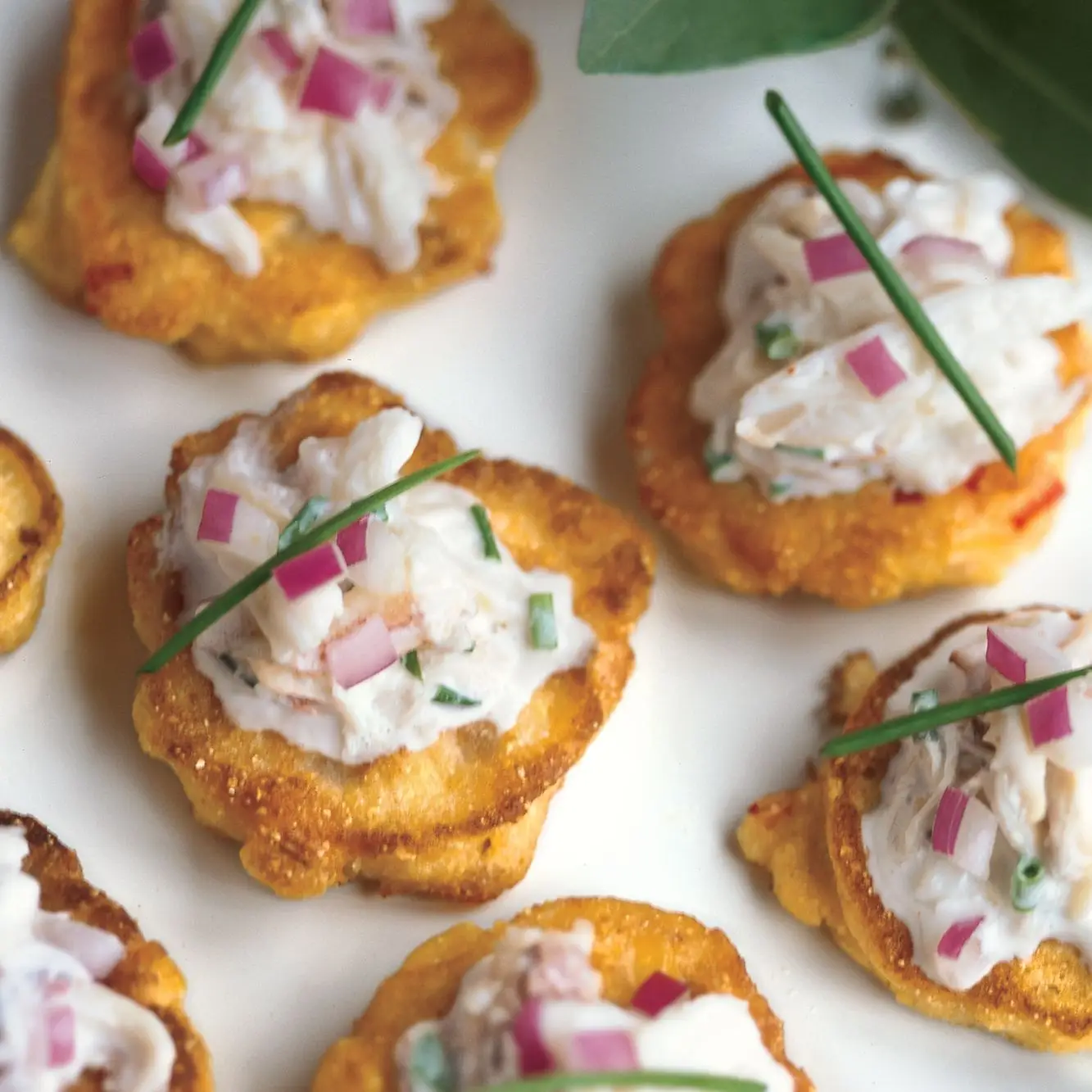 Fritadores de porto duplo com Crème de Dungeness Crème Fraîche