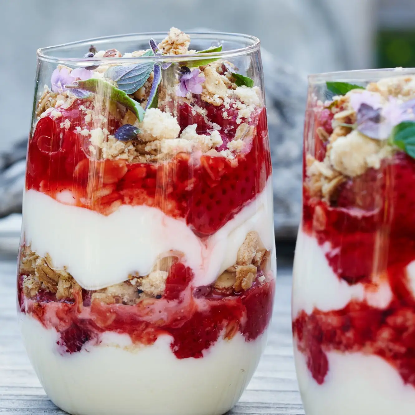 Integrada de morango assado com creme de limão