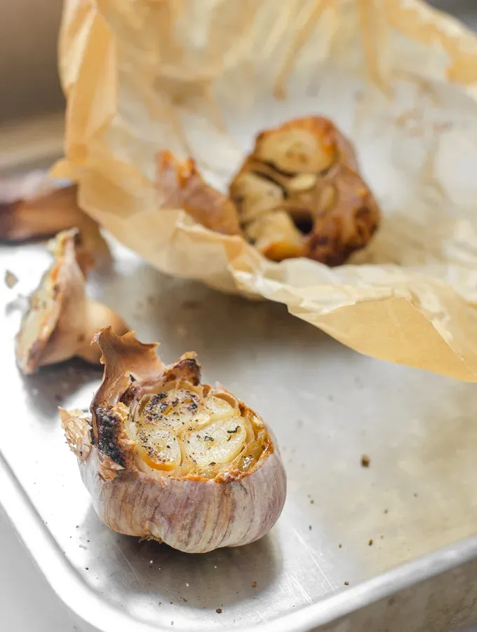 How to roast garlic without aluminum foil.' title='How to Roast Garlic Without Aluminum Foil