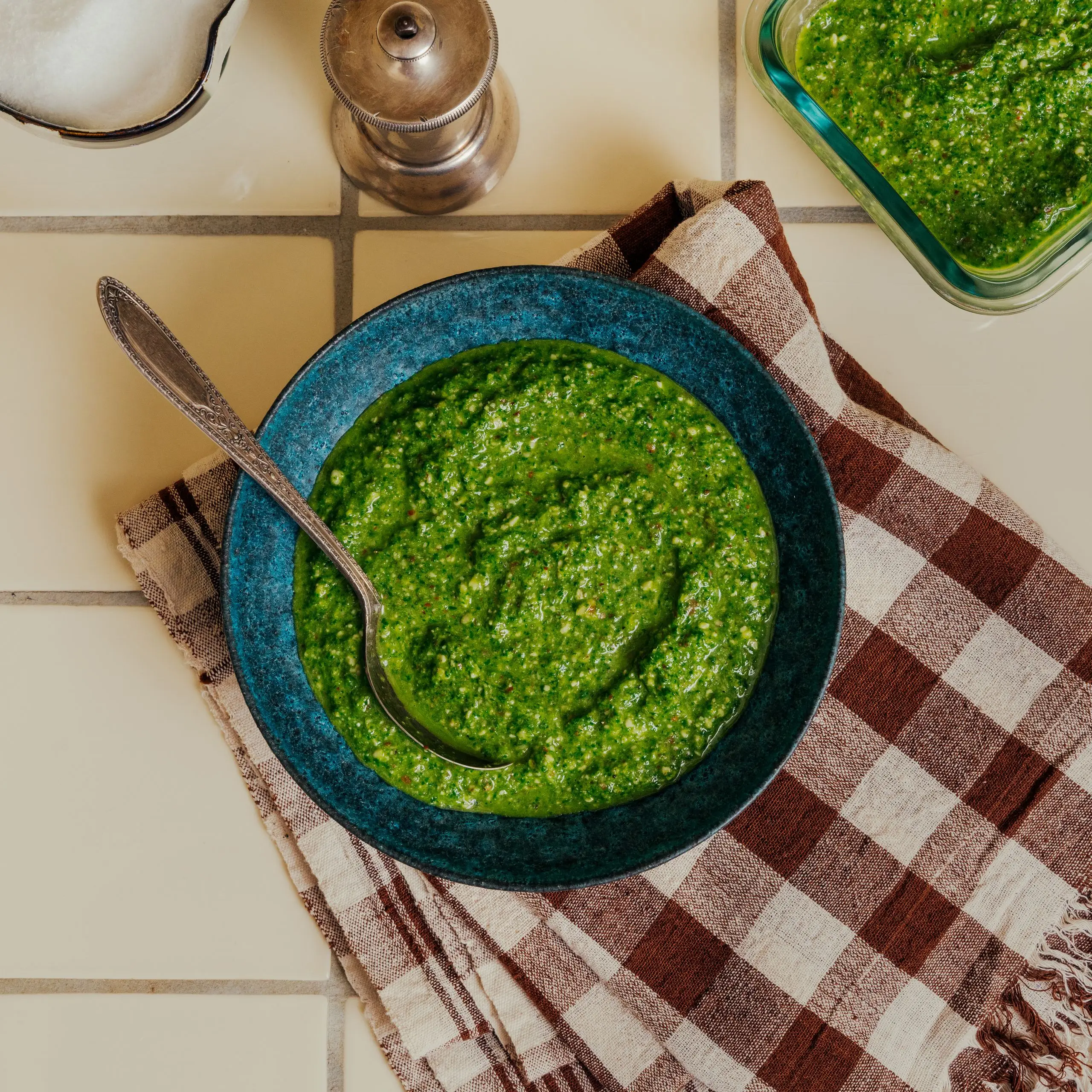 Pesto de hortelã mais verde e gengibre