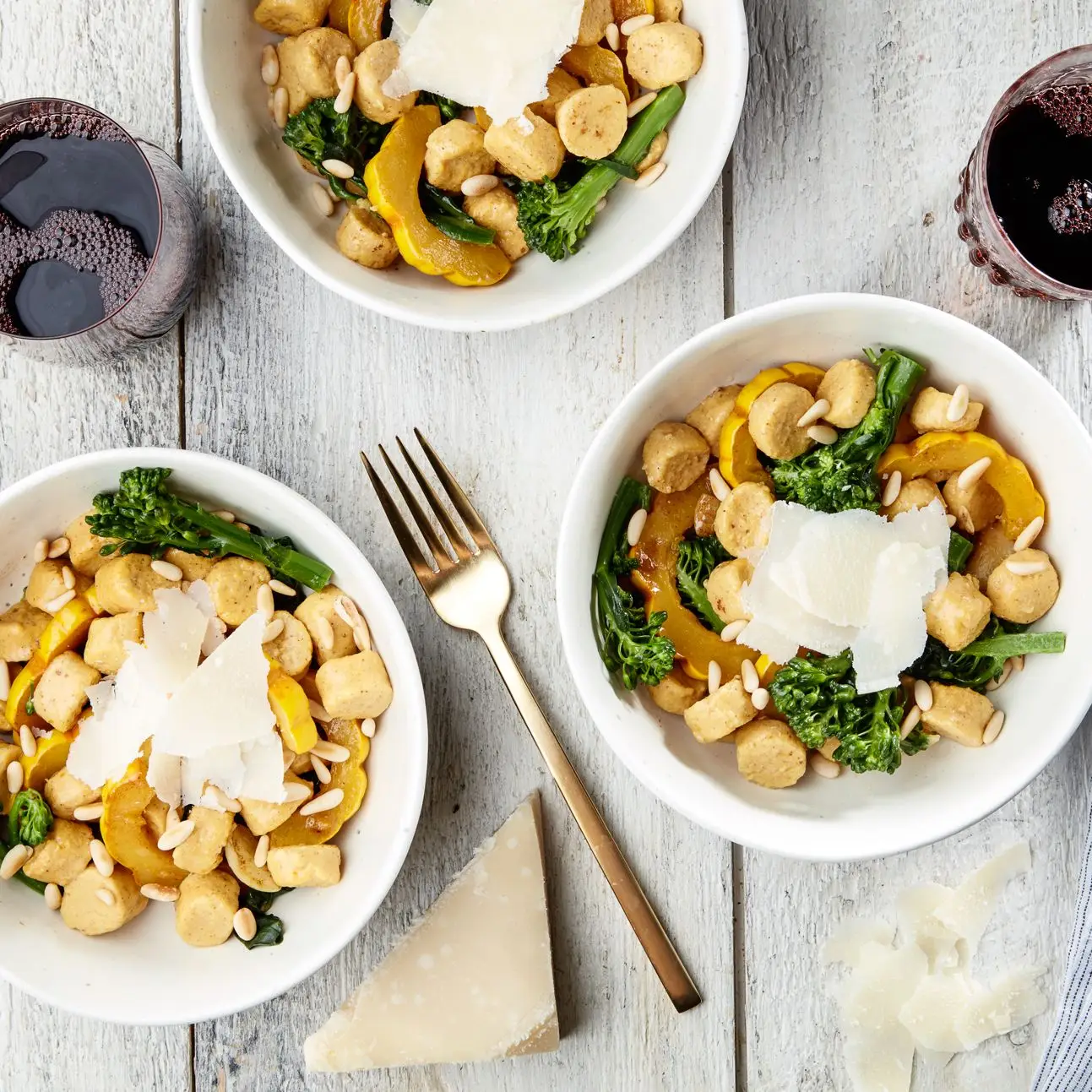 Nhoque de ricota-popkin com manteiga marrom