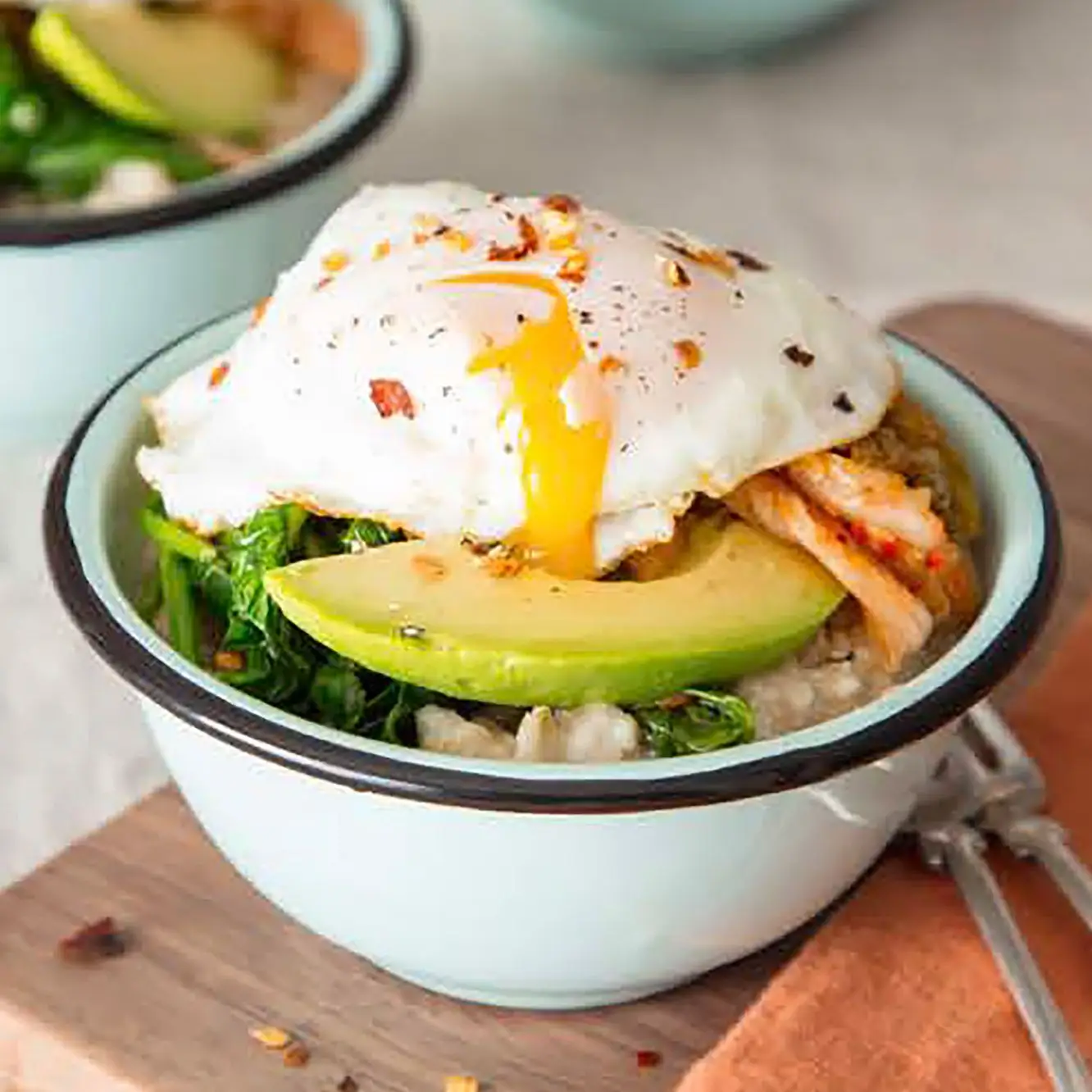 Savory Kimchi Oatmeal Bowl