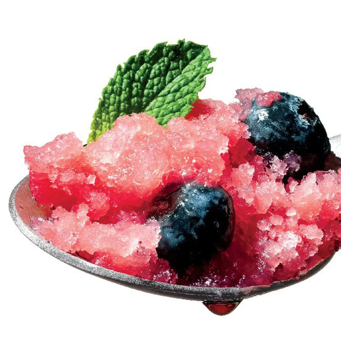 Granita de melancia com mirtilos