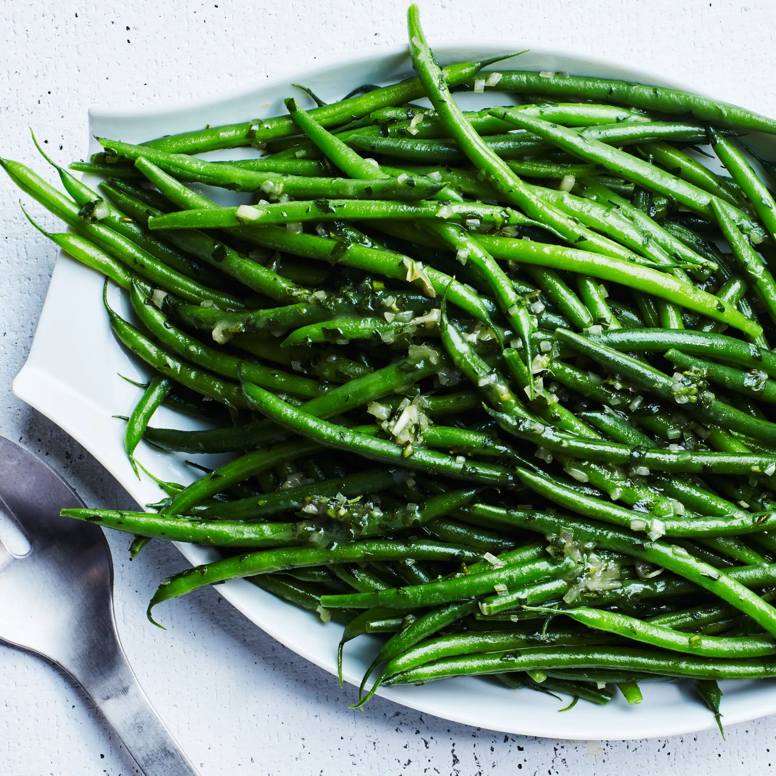 Haricots Verts (fino feijão verde francês) com manteiga de ervas
