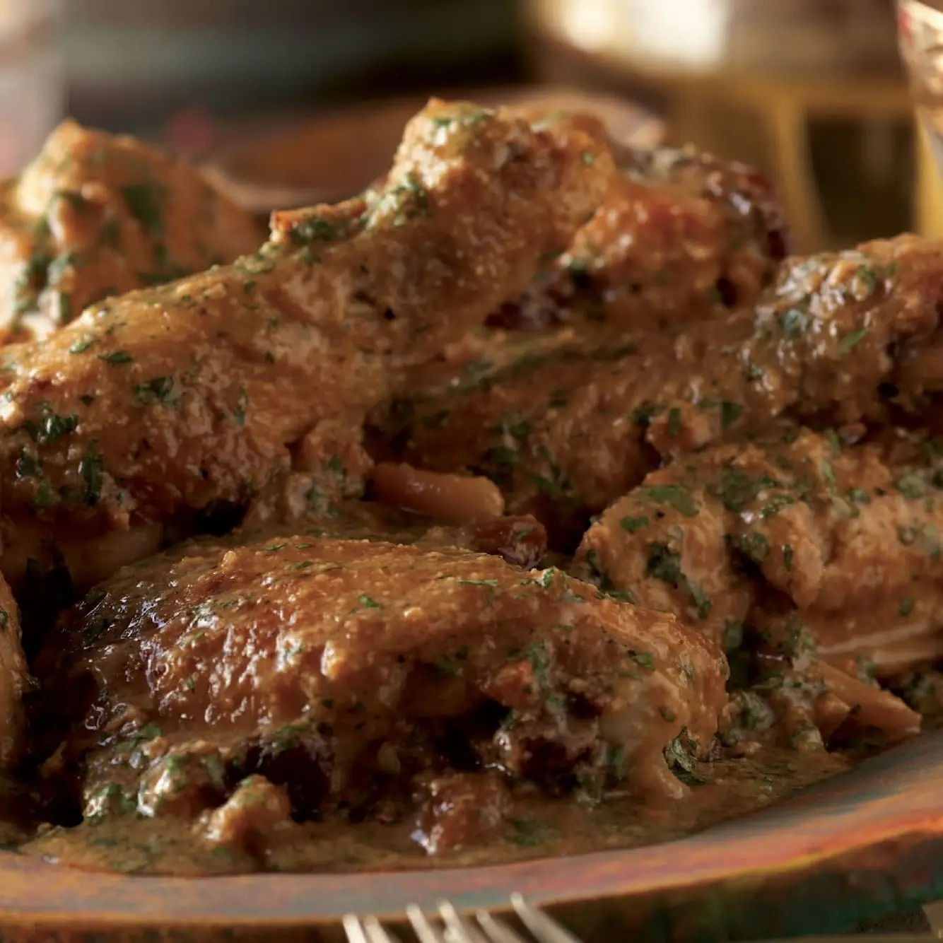 Frango real cozido em iogurte