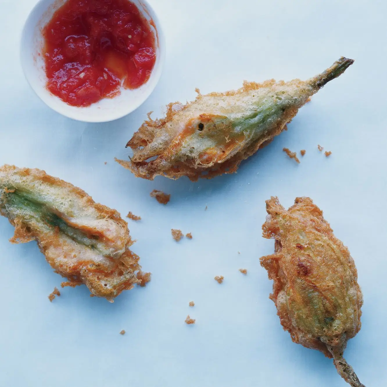 Squash floresce recheadas com ricota