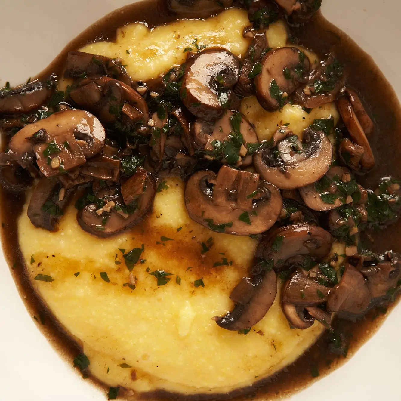 Polenta com cogumelos