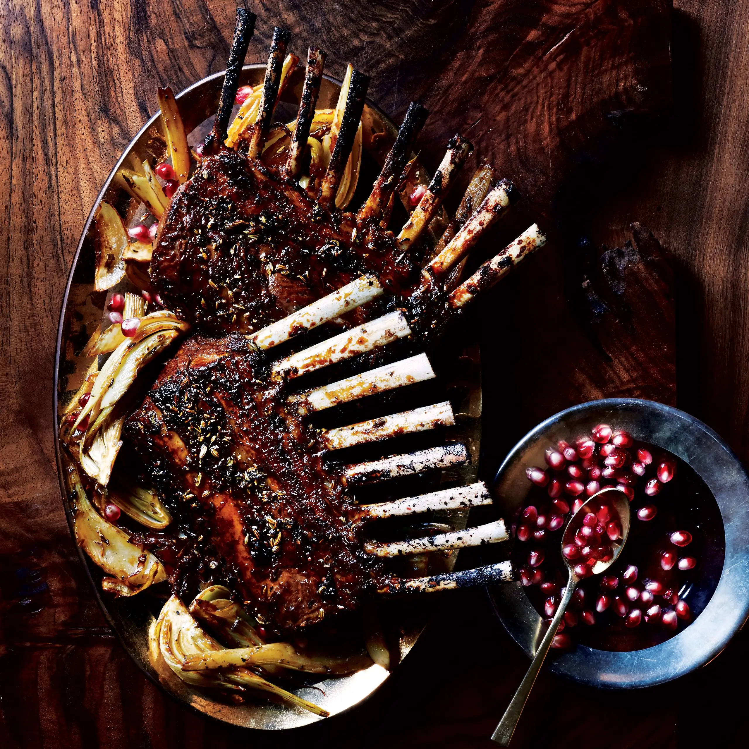 Rack de Lamb de Pomã e Fennel