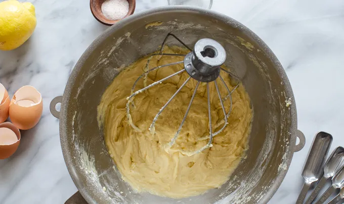 The mixed batter.' title='Sour Cream Pound Cake Loaf
