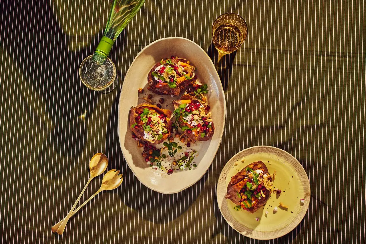 Chaat de batata -doce assada